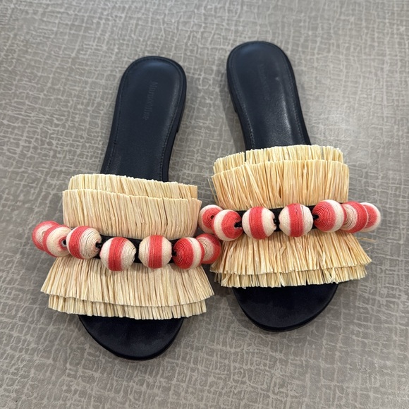 Mara & Mine Raffia Sandals Size 8 - Picture 2 of 4